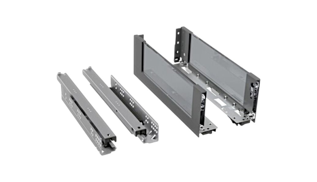 Комплект ящика 132х450 Soft-Close, графит, со стеклом, полн. выдвиж, (4 уп/кор), серия GLX, TALISMAN