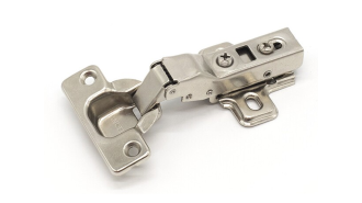  - Петля с доводчиком полунакладная, 105гр, без рег.эксц., планка, шуруп, H=0, ClipOn, GELONY