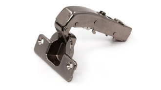  - Петля с доводчиком угловая для фальшпанелей, 90гр, рег.эксц., без планки, Clip On, титан, TALISMAN